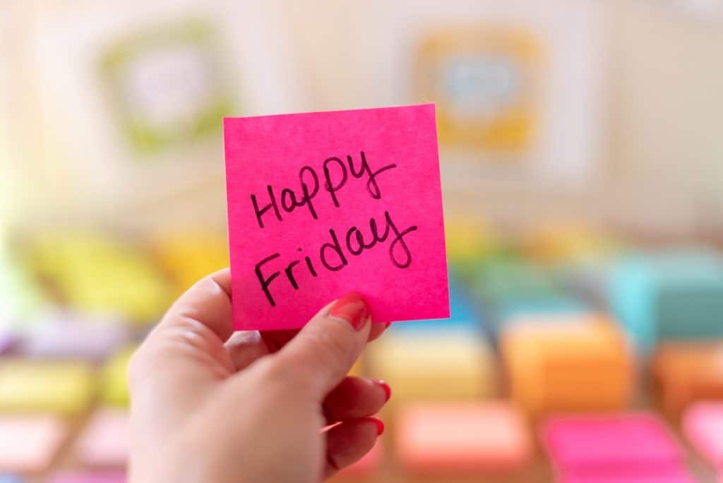 Happy Friday Pink Sticky Note