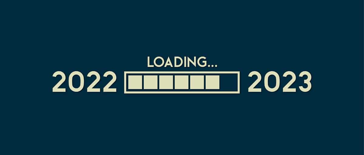 loading bar for 2023. concept of looking ahead to prepare